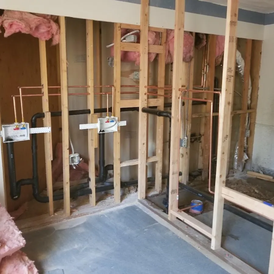 Copper pipe rough-in and plumbing installation in Henniker